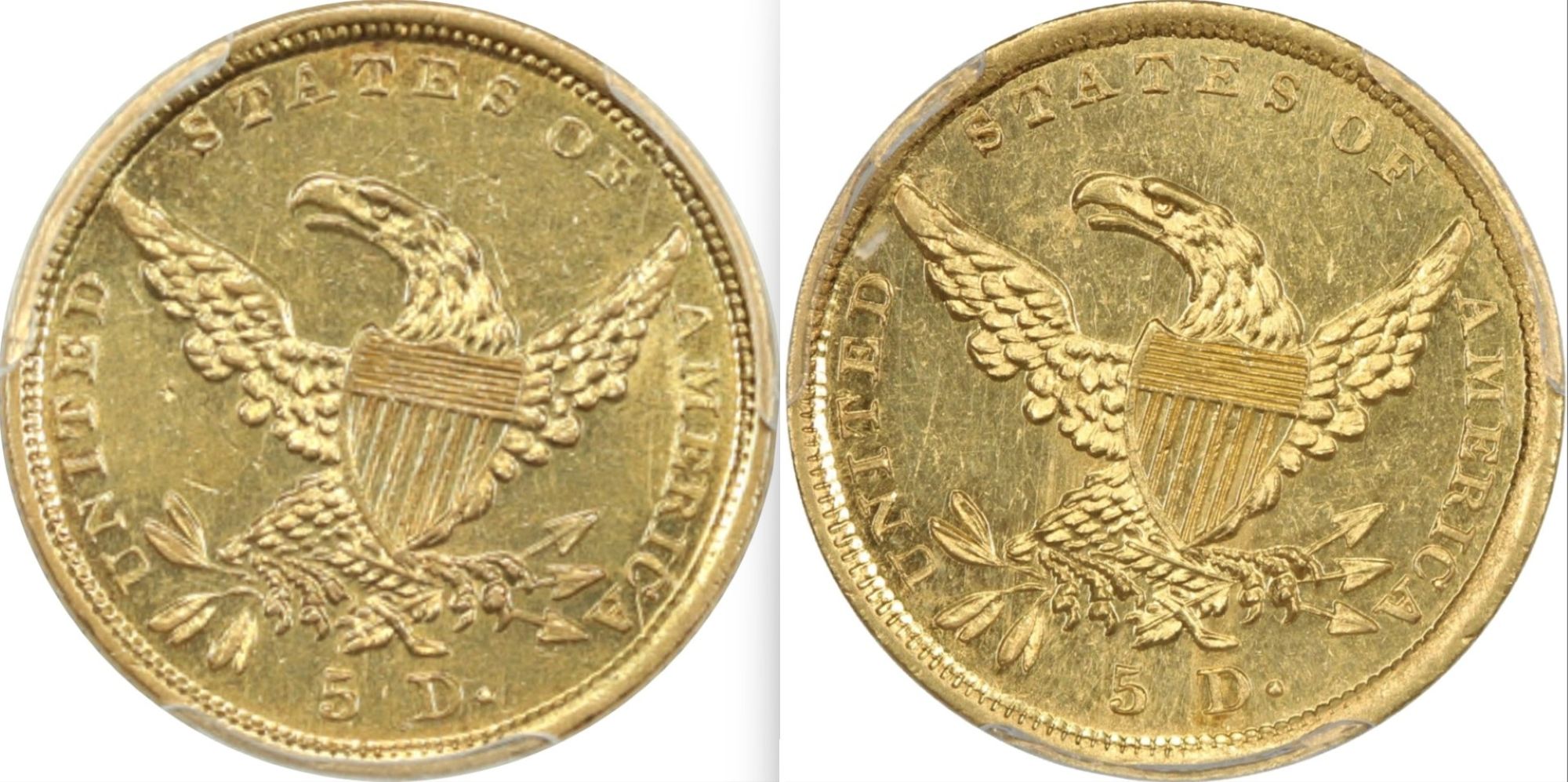 1838-D-$5-Classic-Head-First-Year-Dahlonega-Mint-Half-Eagle-#2-Hm-1,-Winter-1A,-R3